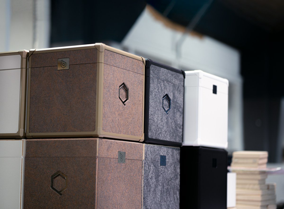 Fabric storage organizer boxes for clothes and wardrobe